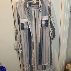 Haute project blouse long sleeve stripe size medium  used as kimono